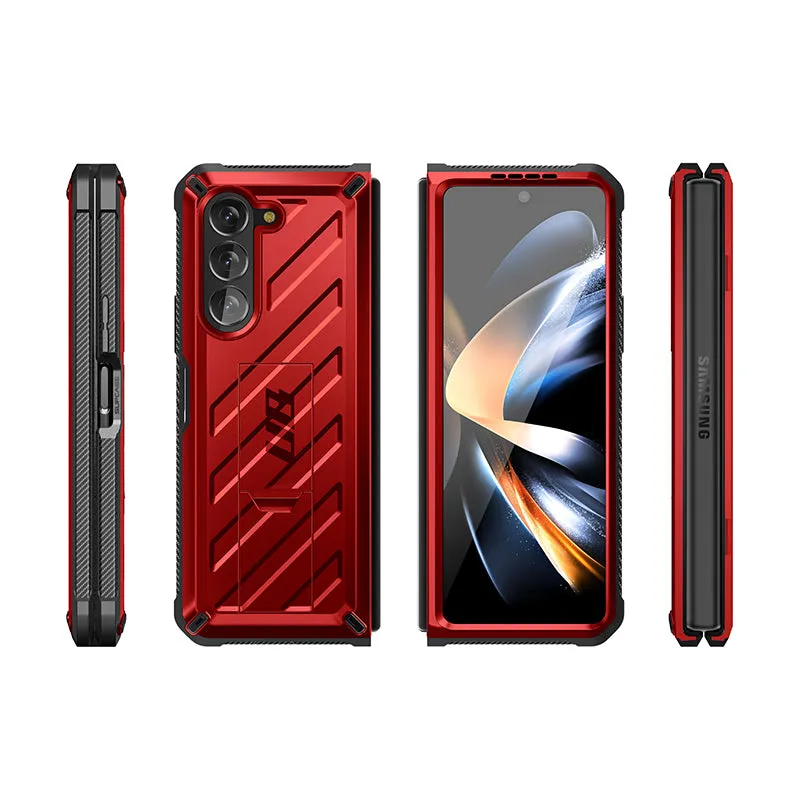 Hot Deal Galaxy Z Fold5 Unicorn Beetle Kickstand Case with Screen Protector-Metallic Red  Today Only!