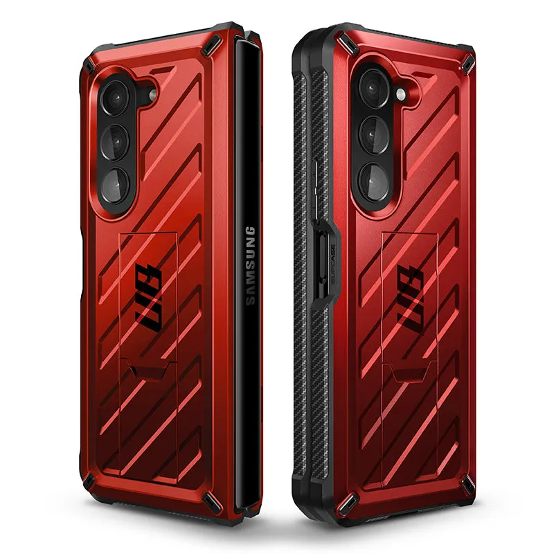 Hot Deal Galaxy Z Fold5 Unicorn Beetle Kickstand Case with Screen Protector-Metallic Red  Today Only!