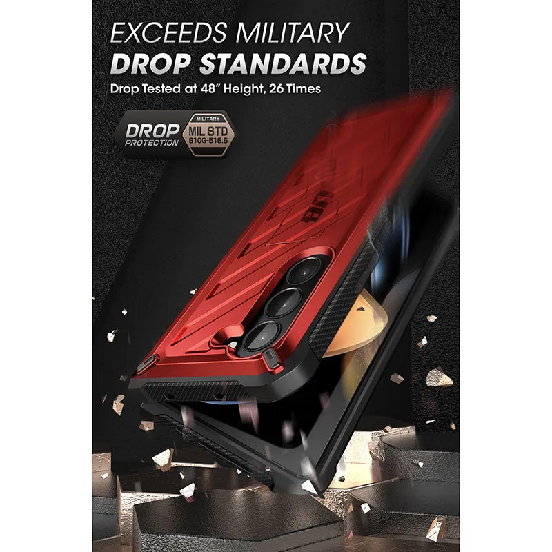 Hot Deal Galaxy Z Fold5 Unicorn Beetle Kickstand Case with Screen Protector-Metallic Red  Today Only!