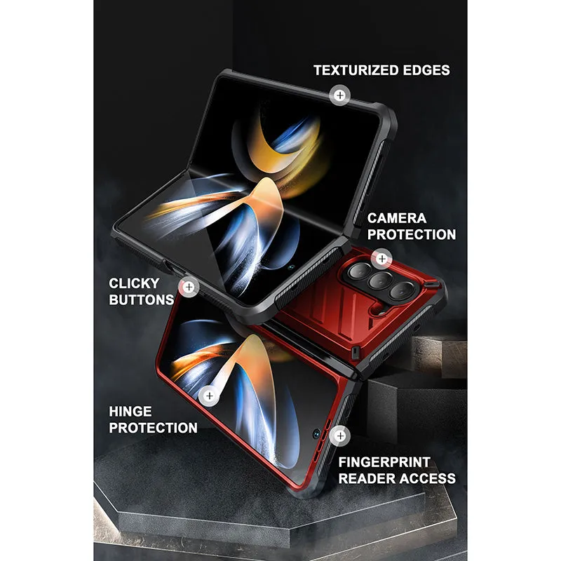 Hot Deal Galaxy Z Fold5 Unicorn Beetle Kickstand Case with Screen Protector-Metallic Red  Today Only!