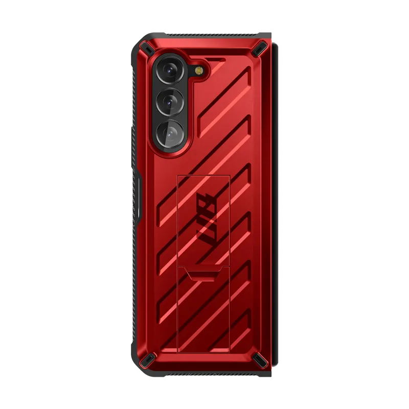 Hot Deal Galaxy Z Fold5 Unicorn Beetle Kickstand Case with Screen Protector-Metallic Red  Today Only!