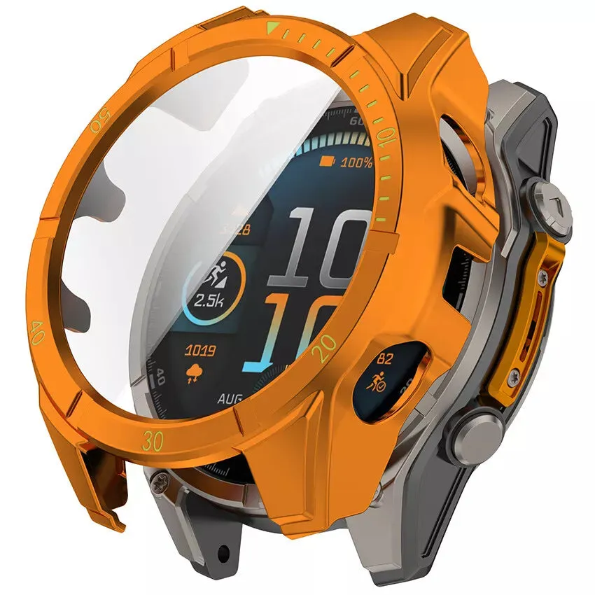 Hot Deal Garmin Fenix 8 - 47mm AMOLED Hard Case with Glass (Orange/Green)  Last Few Pieces!