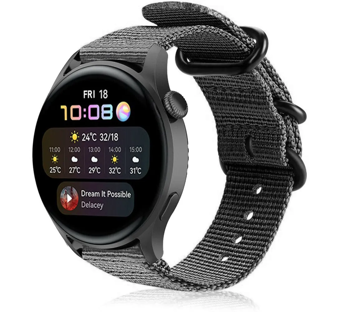 Hot Deal Huawei Watch 3 (Pro) Nylon Strap with Buckle (Black)  Limited Stock!