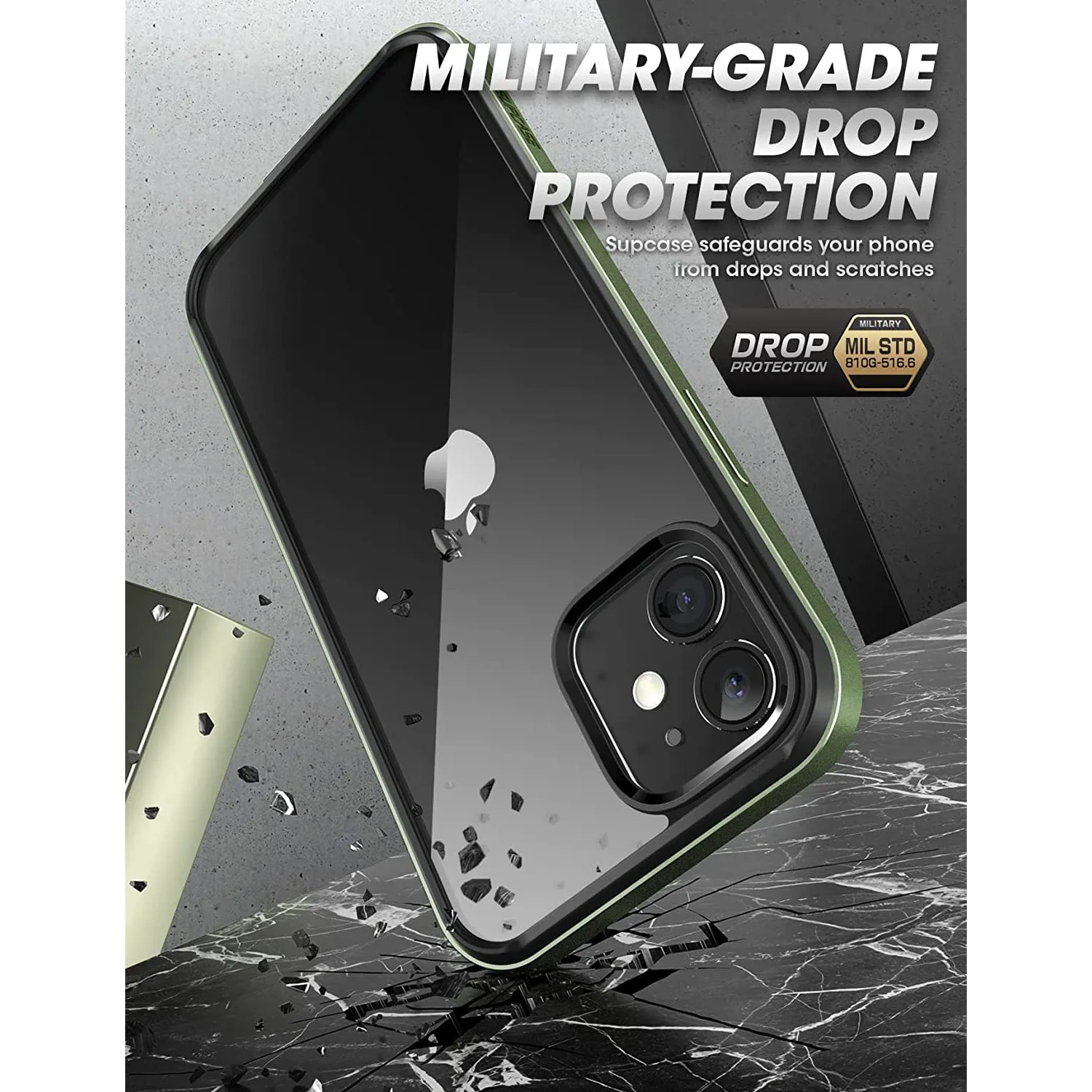 Hot Deal iPhone 11 6.1 inch Unicorn Beetle Edge Clear Bumper Case-Dark Green  Stylish & Comfortable