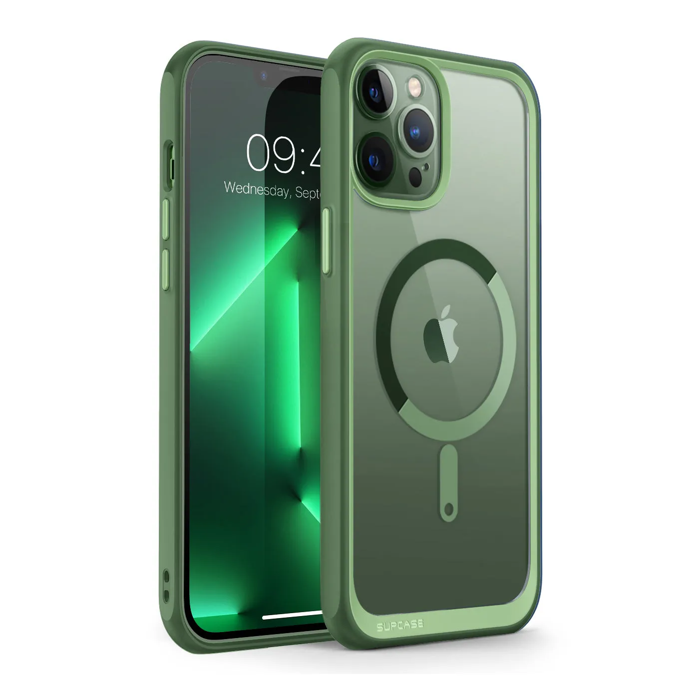 Hot Deal iPhone 13 Pro 6.1 inch Unicorn Beetle MAG Slim Clear MagSafe Case-Green  Last Few Pieces!