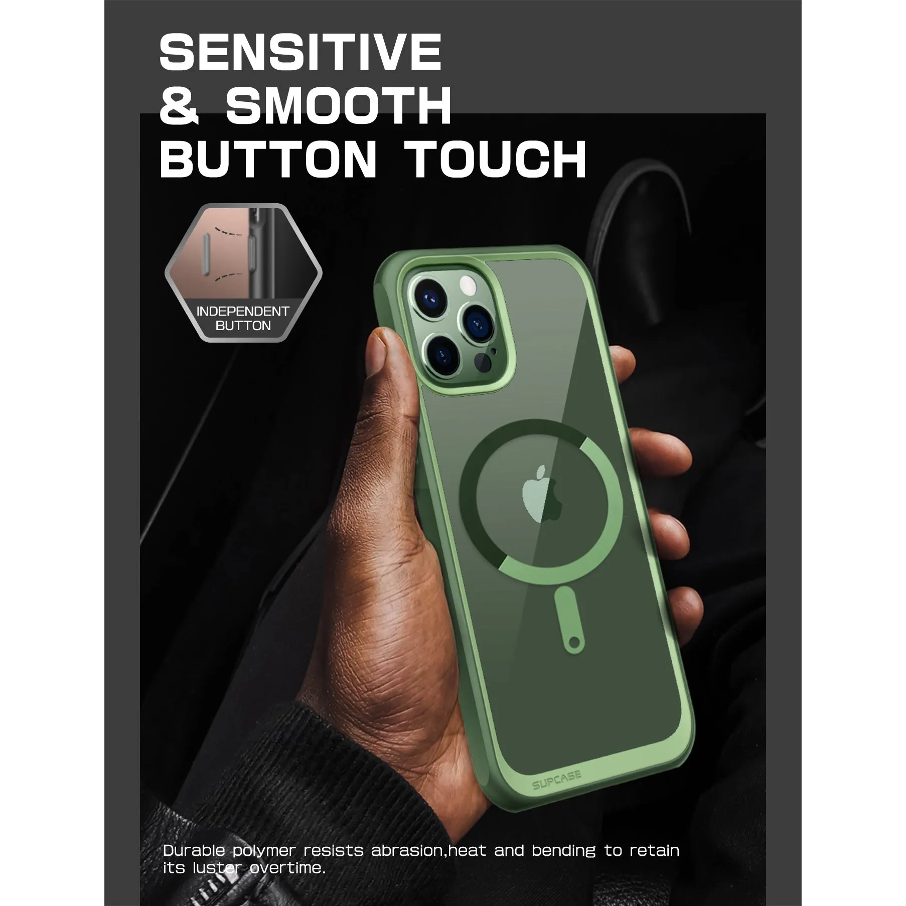 Hot Deal iPhone 13 Pro 6.1 inch Unicorn Beetle MAG Slim Clear MagSafe Case-Green  Last Few Pieces!