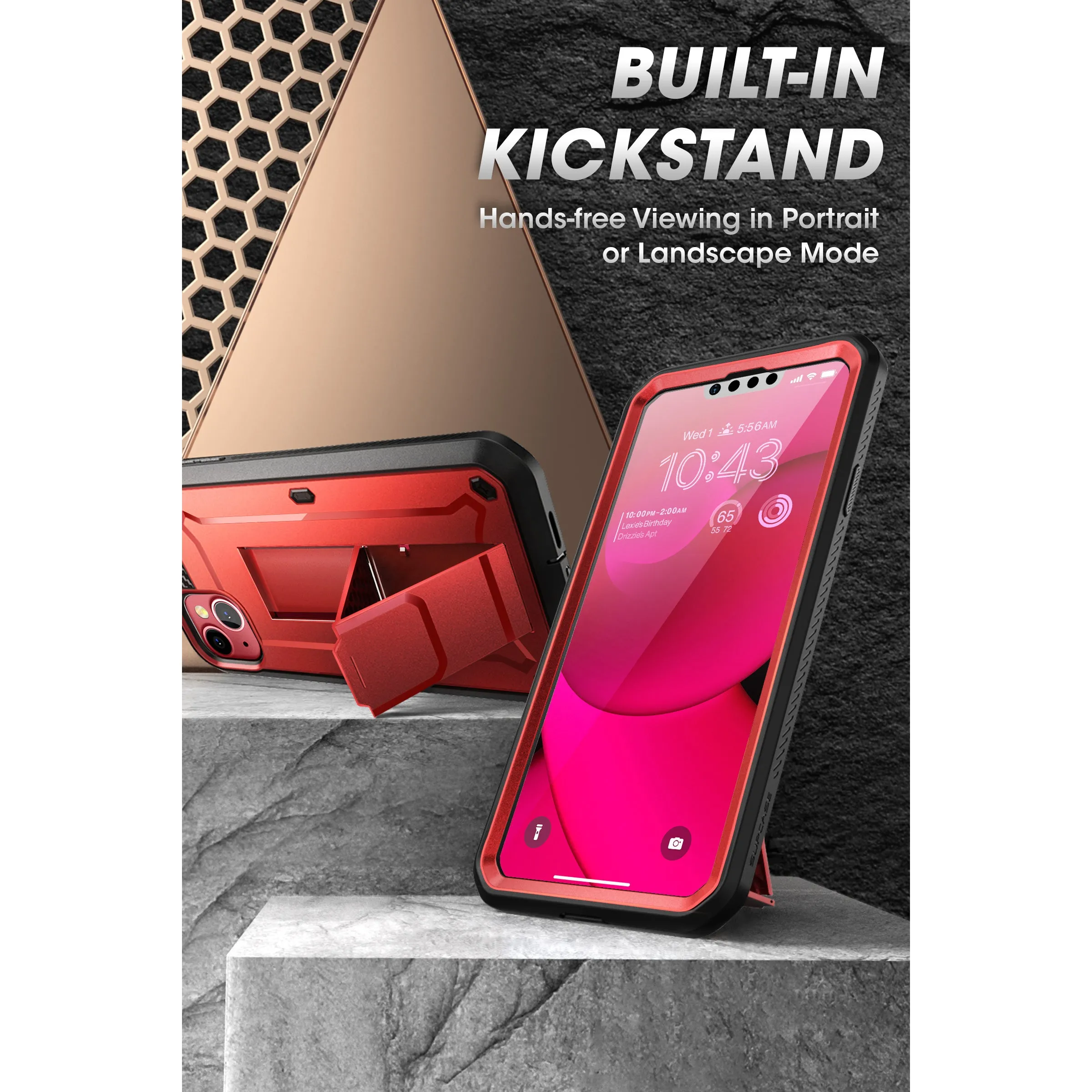 Hot Deal iPhone 14 6.1 inch Unicorn Beetle PRO Rugged Case-Metallic Red  Limited Release!