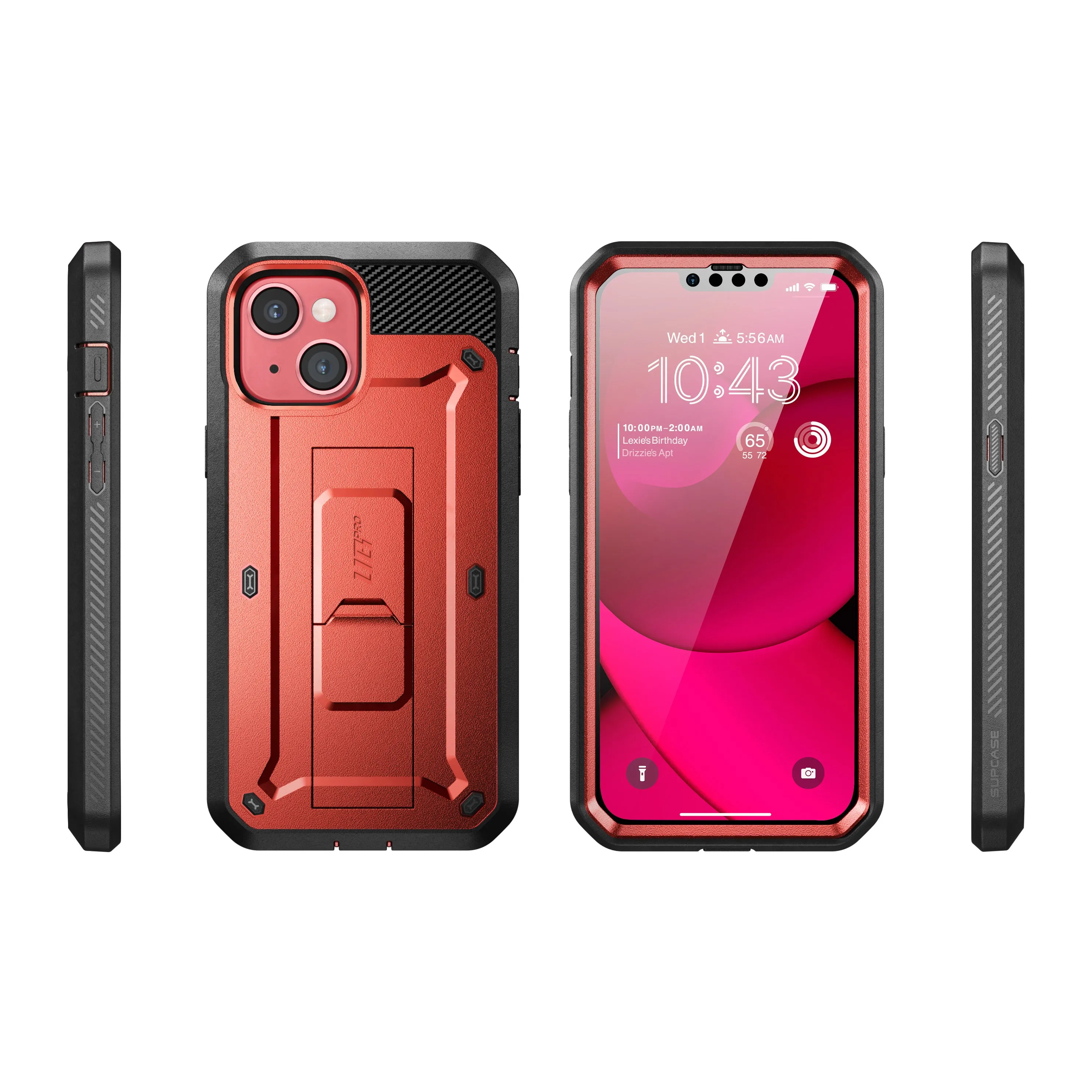 Hot Deal iPhone 14 6.1 inch Unicorn Beetle PRO Rugged Case-Metallic Red  Limited Release!
