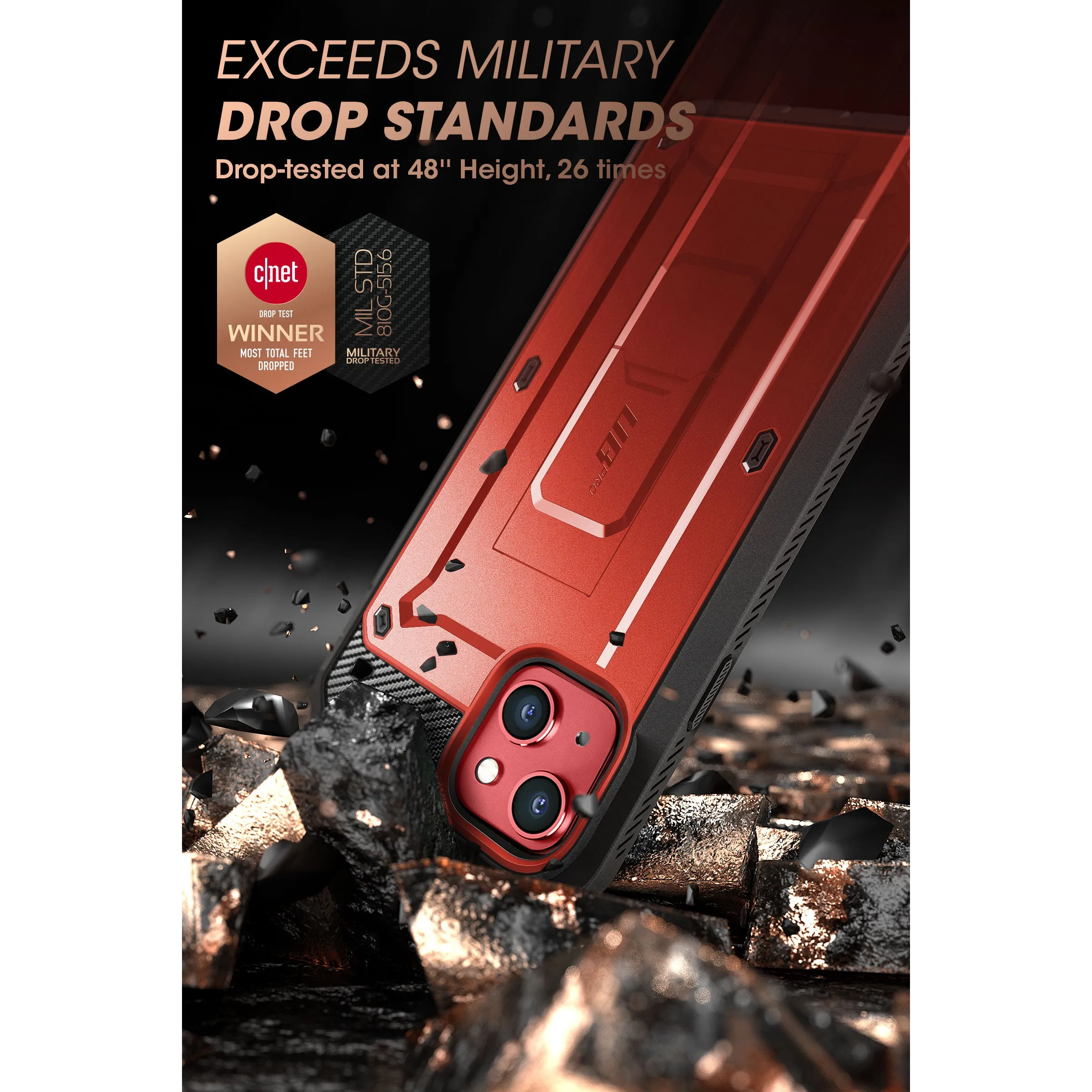 Hot Deal iPhone 14 6.1 inch Unicorn Beetle PRO Rugged Case-Metallic Red  Limited Release!
