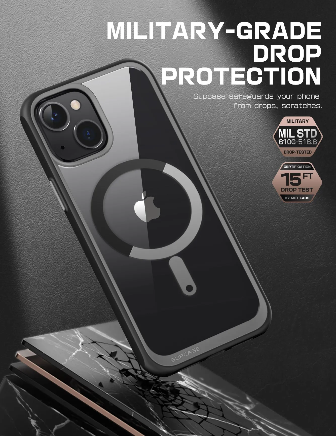 Hot Deal iPhone 14 Plus 6.7 inch Unicorn Beetle MAG Slim Clear MagSafe Case-Black  Limited Availability!