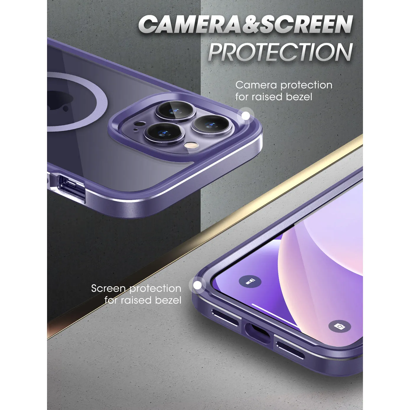 Hot Deal iPhone 14 Pro Max 6.7 inch Unicorn Beetle EDGE MAG with Screen Protector Clear Case-Deep Purple  Last Few Pieces!