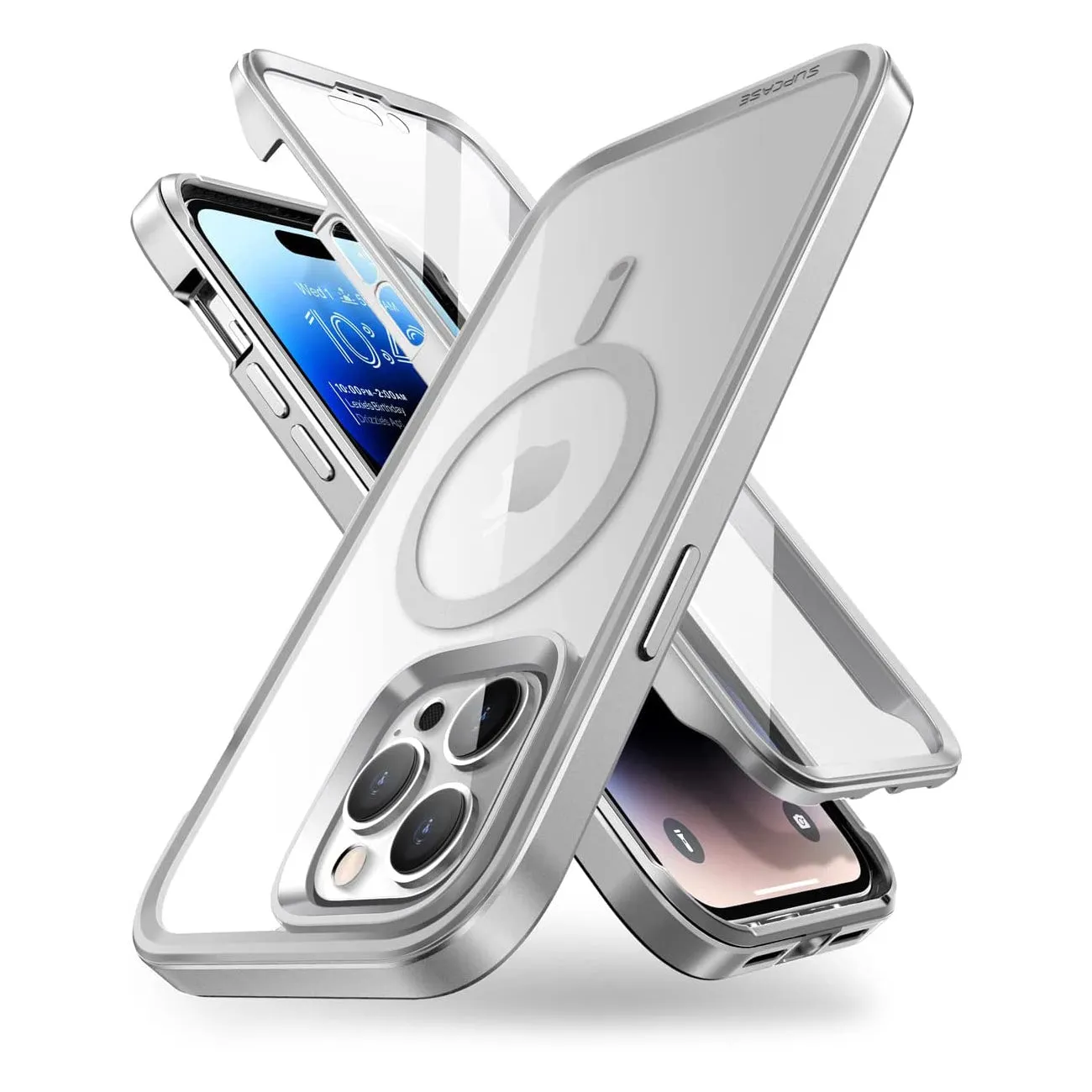 Hot Deal iPhone 14 Pro Max 6.7 inch Unicorn Beetle EDGE MAG with Screen Protector Clear Case-Silver  Limited Release!