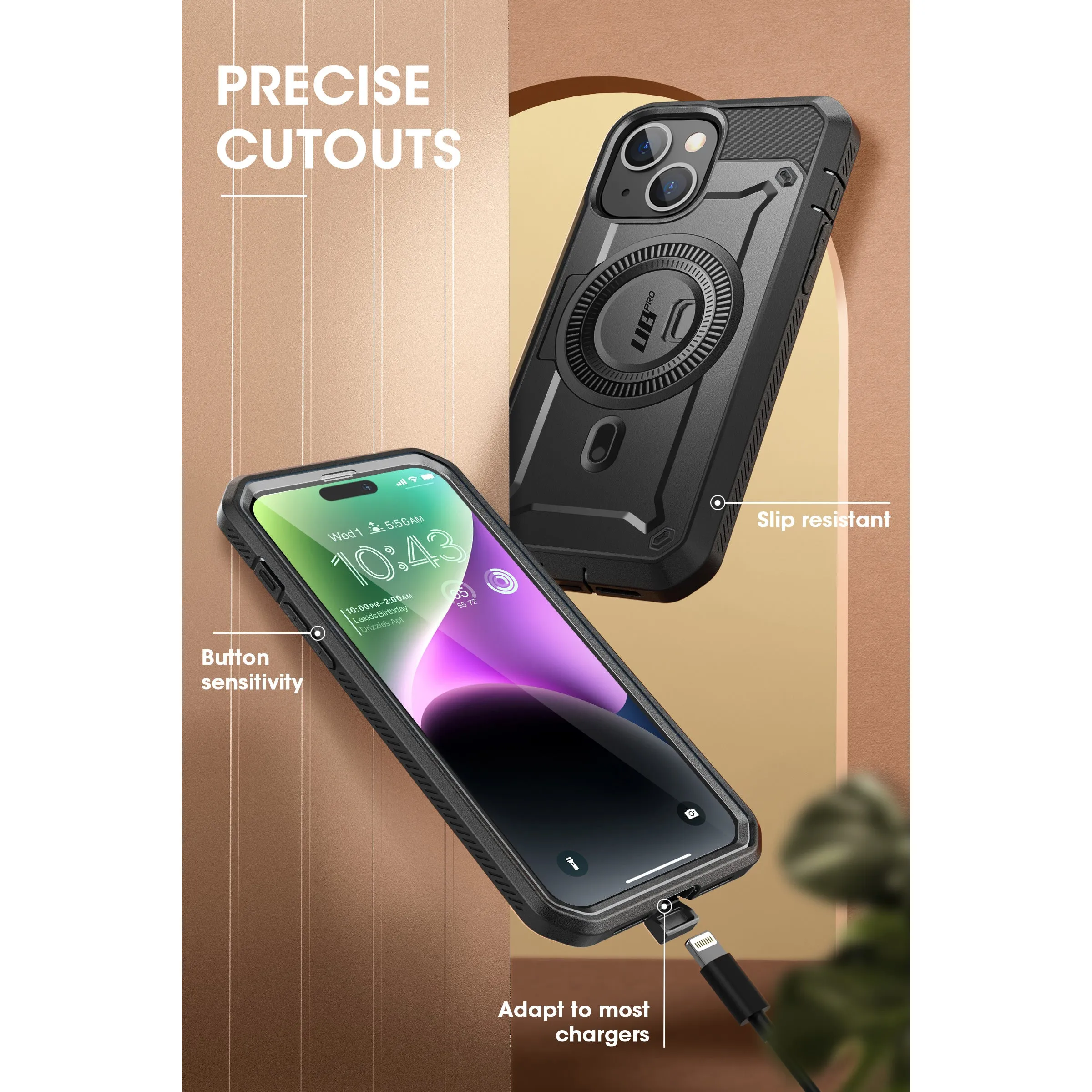 Hot Deal iPhone 15 6.1 inch Unicorn Beetle PRO MAG Rugged Case-Black  Last Chance!