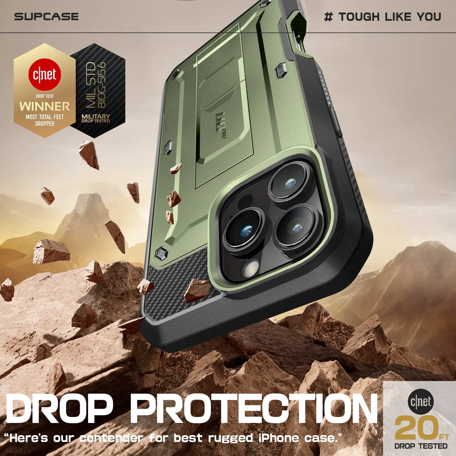Hot Deal iPhone 16 Pro 6.3 inch Unicorn Beetle Pro Rugged Case-Dark Green  Dont Miss Out!