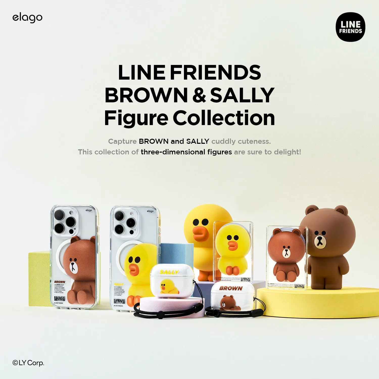 Hot Deal LINE FRIENDS | BROWN & SALLY Figure MagSafe Hybrid Case  Going Fast!