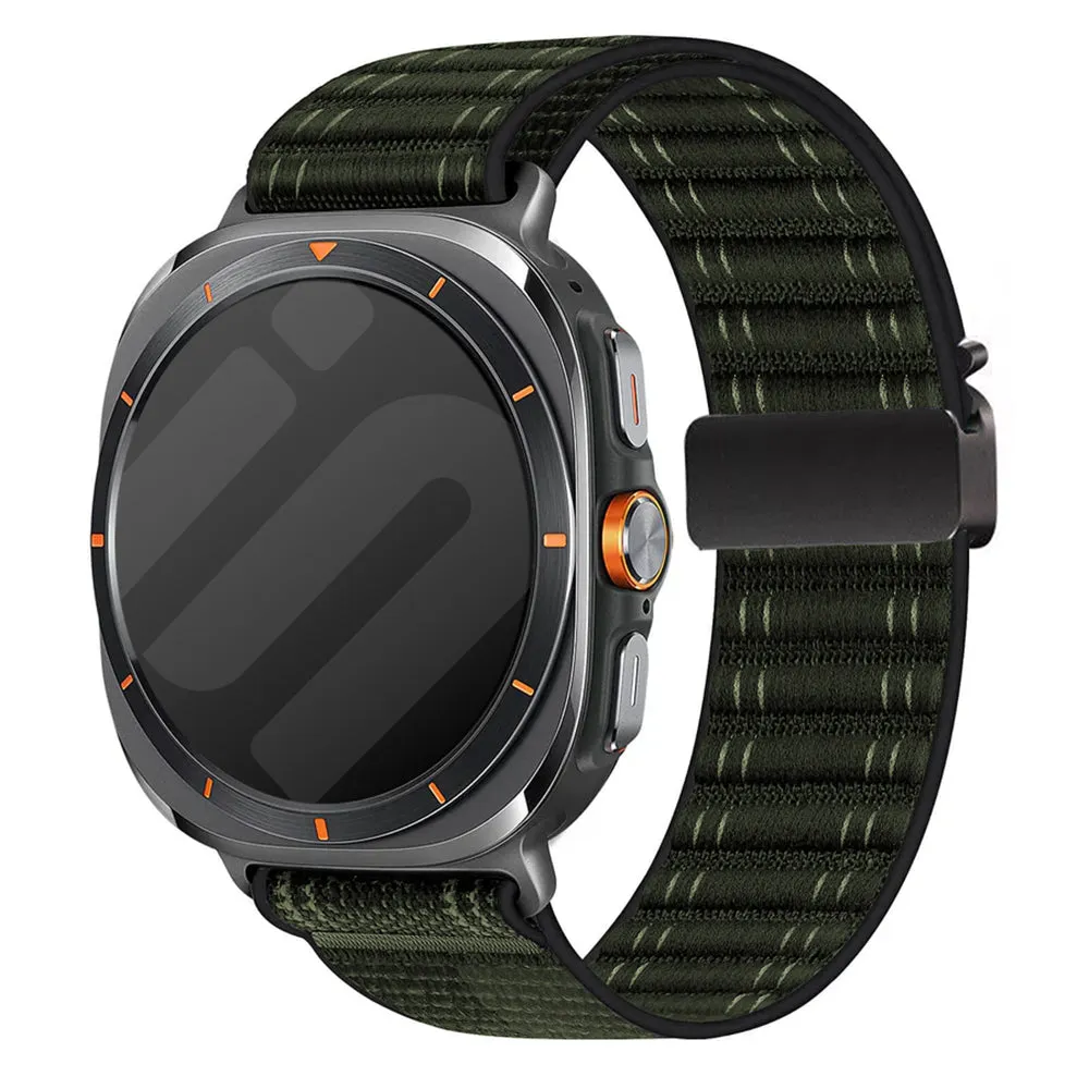 Hot Deal Samsung Galaxy Watch Ultra Wave Nylon Strap with P-buckle (Green)  Dont Miss Out!
