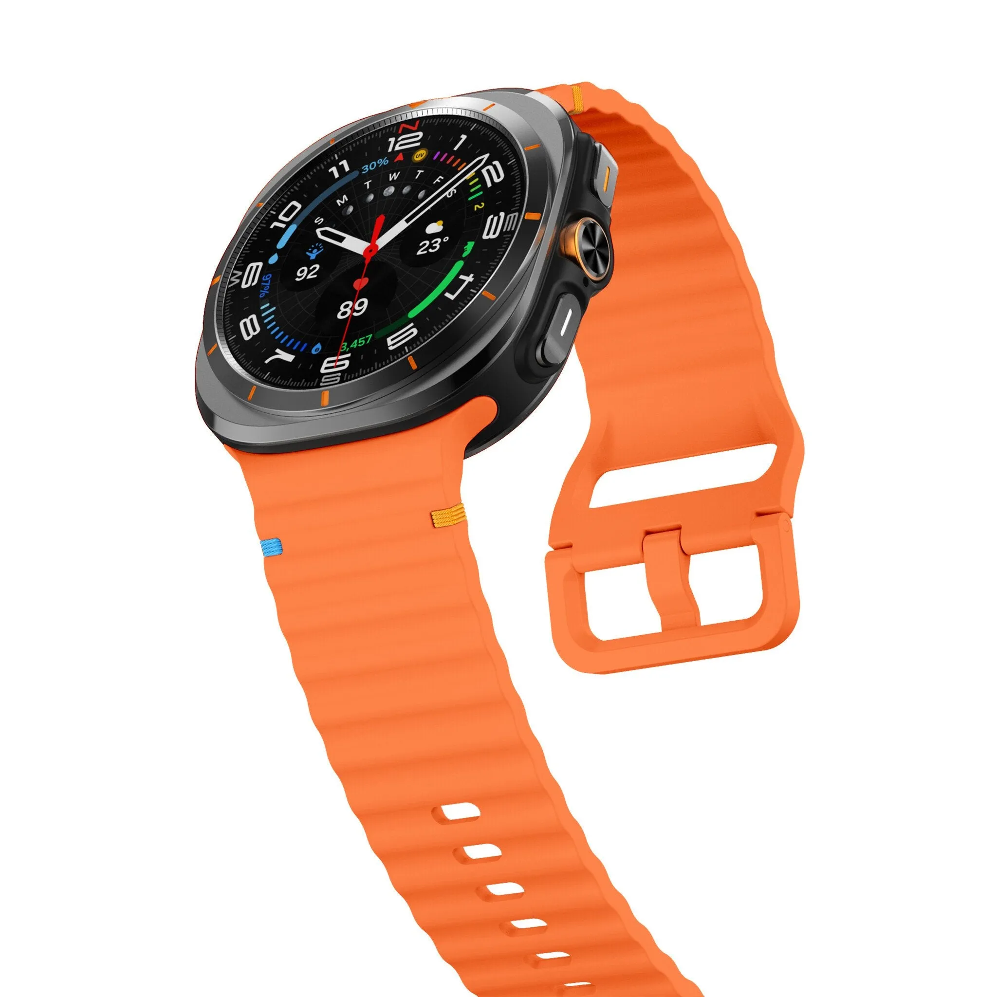 Hot Deal Samsung Galaxy Watch Ultra Wave Silicone Strap (Orange)  Limited Stock!