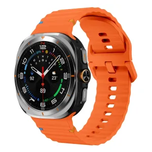 Hot Deal Samsung Galaxy Watch Ultra Wave Silicone Strap (Orange)  Limited Stock!