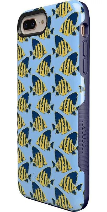 Hot Deal Something's Fishy | Navy Blue & Yellow Fish Print Case  Almost Gone!