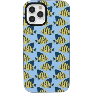 Hot Deal Something's Fishy | Navy Blue & Yellow Fish Print Case  Almost Gone!