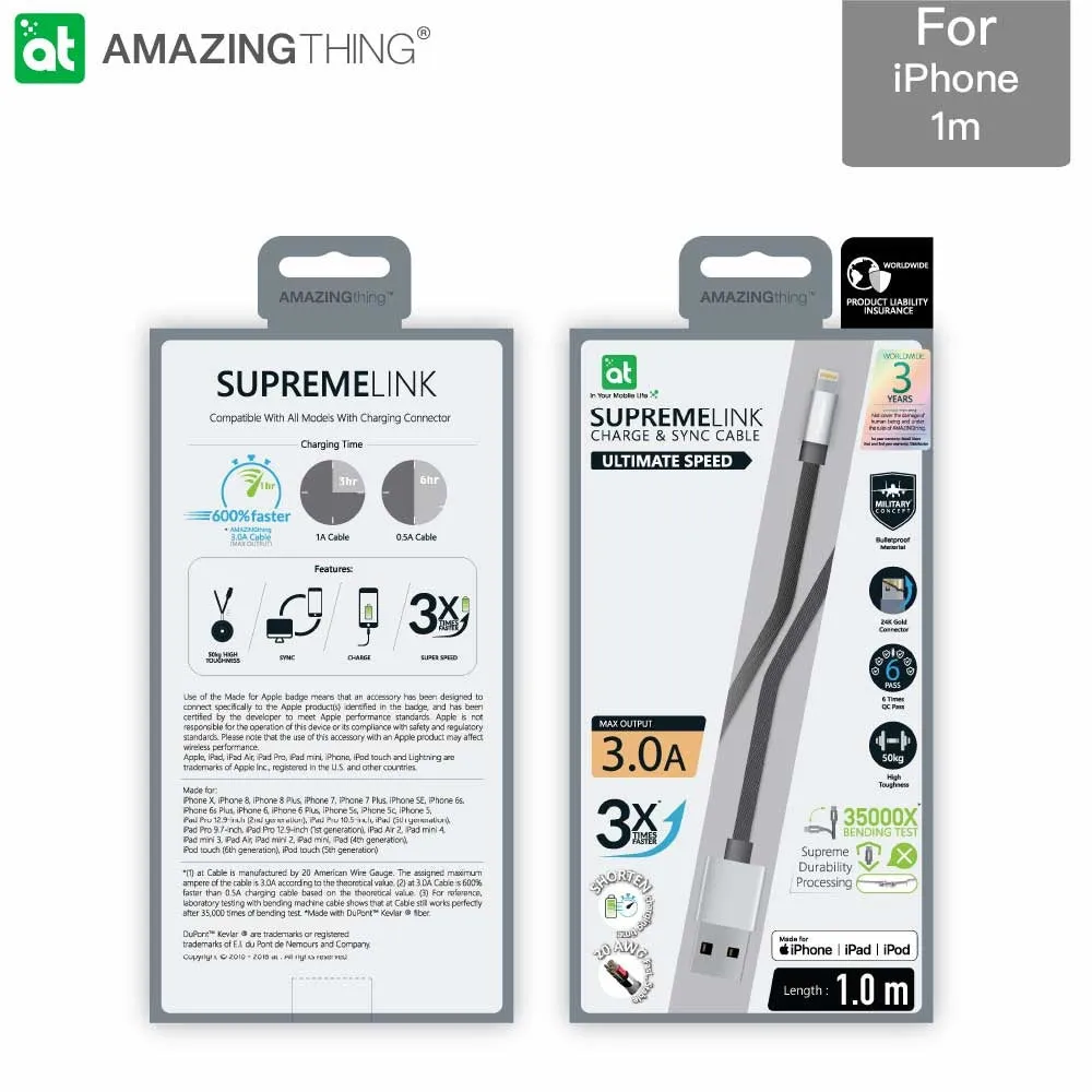 Hot Deal SUPREMELINK Power Max Lightning  USB-A  1m  Almost Sold Out!