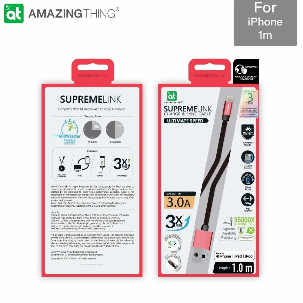 Hot Deal SUPREMELINK Power Max Lightning  USB-A  1m  Almost Sold Out!