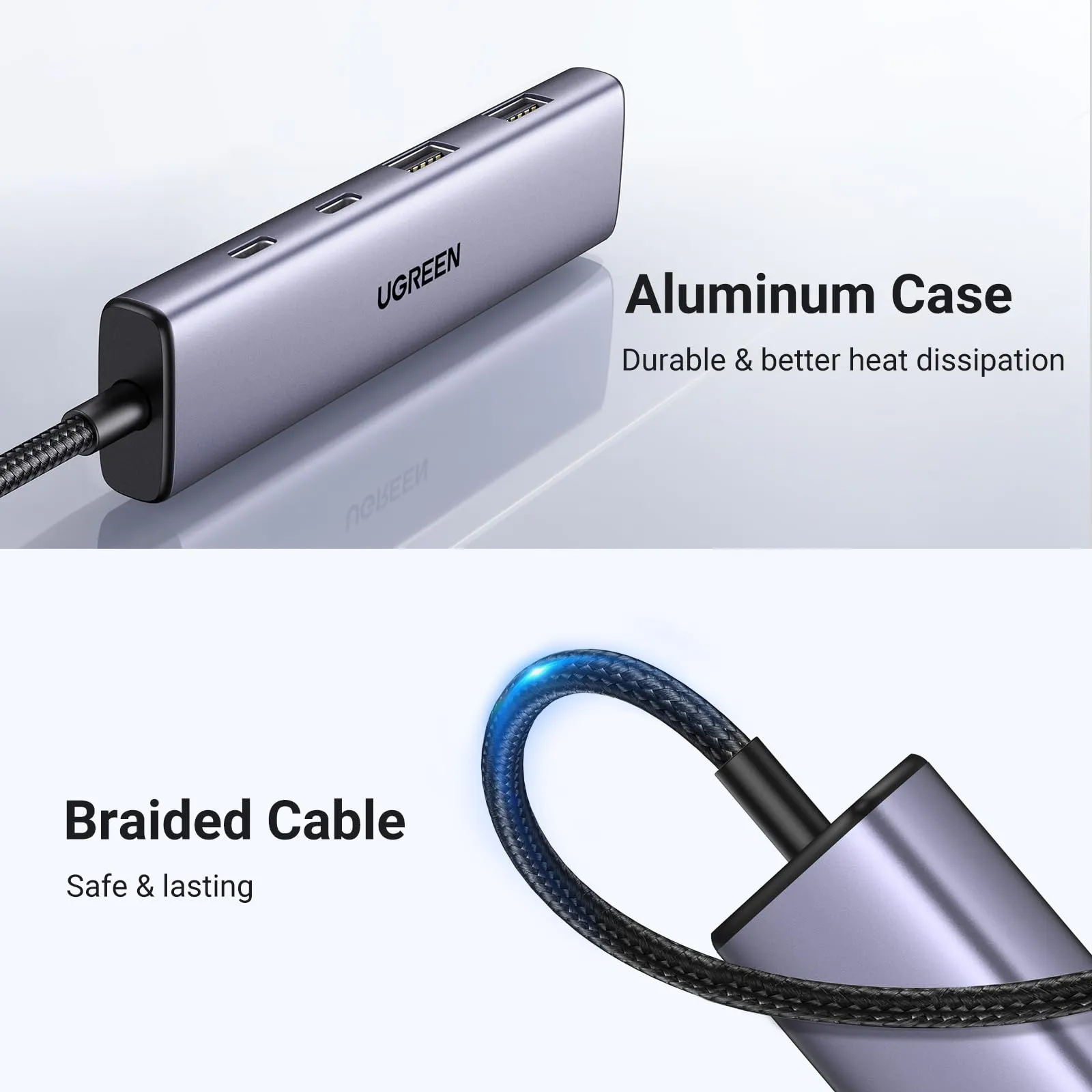 Hot Deal UGREEN Aluminium USB C Hub, 4 Ports USB C with 2 USB C & 2 USB 3.0, USB-C Multiport Splitter with 5Gbps for PC Laptop MacBook Pro/Air iMac iPad Pro Surface, iPhone 15/15 Pro, Galaxy S24, and More  Almost Sold Out!
