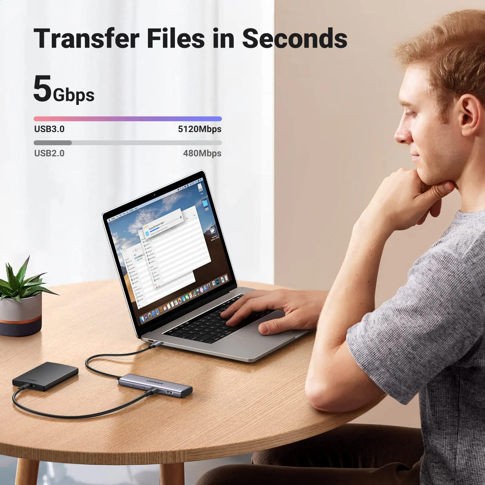 Hot Deal UGREEN Aluminium USB C Hub, 4 Ports USB C with 2 USB C & 2 USB 3.0, USB-C Multiport Splitter with 5Gbps for PC Laptop MacBook Pro/Air iMac iPad Pro Surface, iPhone 15/15 Pro, Galaxy S24, and More  Almost Sold Out!