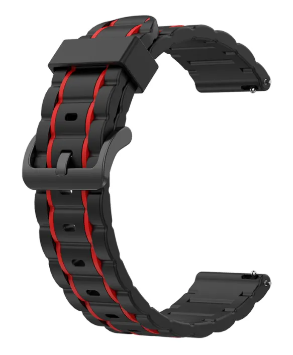 Hot Deal Xiaomi Amazfit GTS 2 Silicone Strap Tough (Black/Red)  Limited Stock!