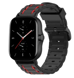 Hot Deal Xiaomi Amazfit GTS 2 Silicone Strap Tough (Black/Red)  Limited Stock!
