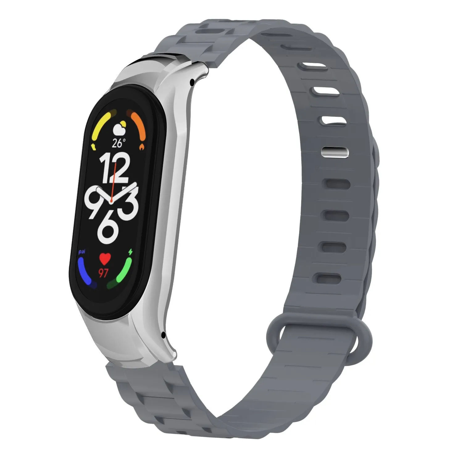 Hot Deal Xiaomi Mi Band 7 TPU Strap with Frame (Dark Grey)  Going Fast!