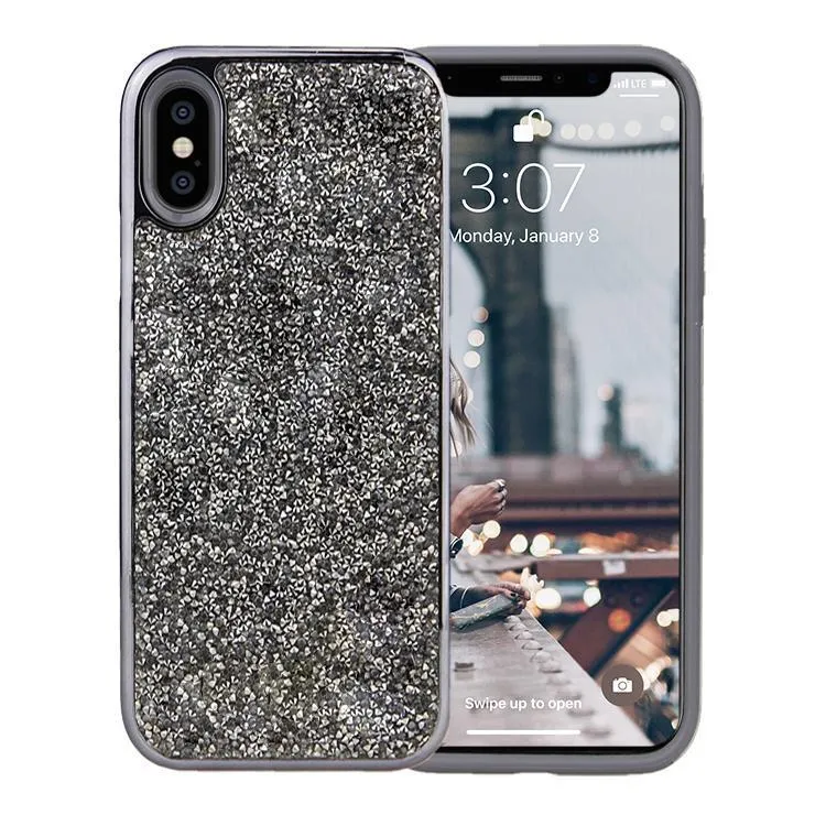 Insta-Worthy All That Glitter | Charcoal Silver Crystal Case  Stylish & Comfortable