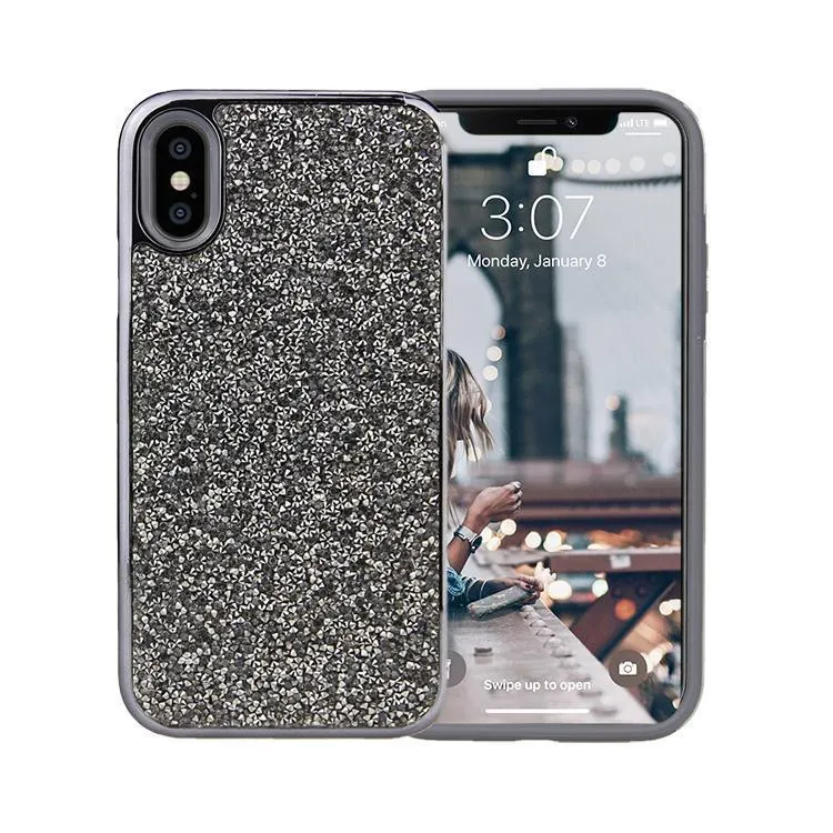 Insta-Worthy All That Glitter | Charcoal Silver Crystal Case  Stylish & Comfortable