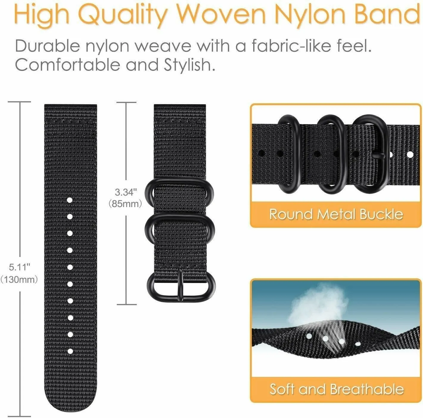 Insta-Worthy Amazfit GTS 2 Nylon Strap with Buckle (Black)  Going Fast!