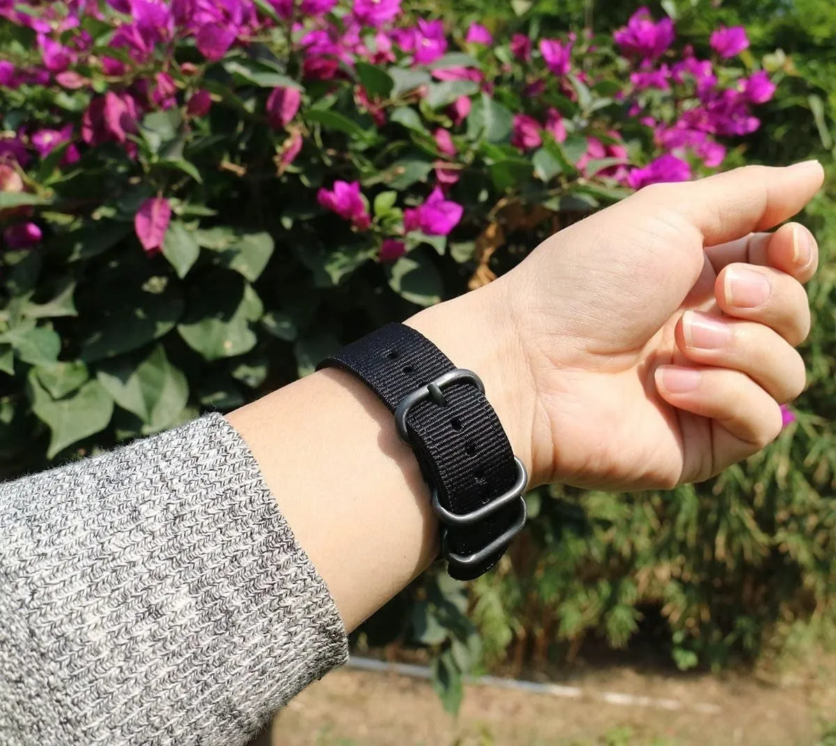 Insta-Worthy Amazfit GTS 2 Nylon Strap with Buckle (Black)  Going Fast!