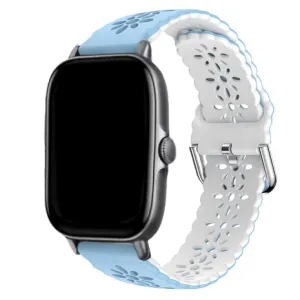 Insta-Worthy Amazfit GTS 2 Silicone Strap Patterned (Light Blue/White)  Today Only!