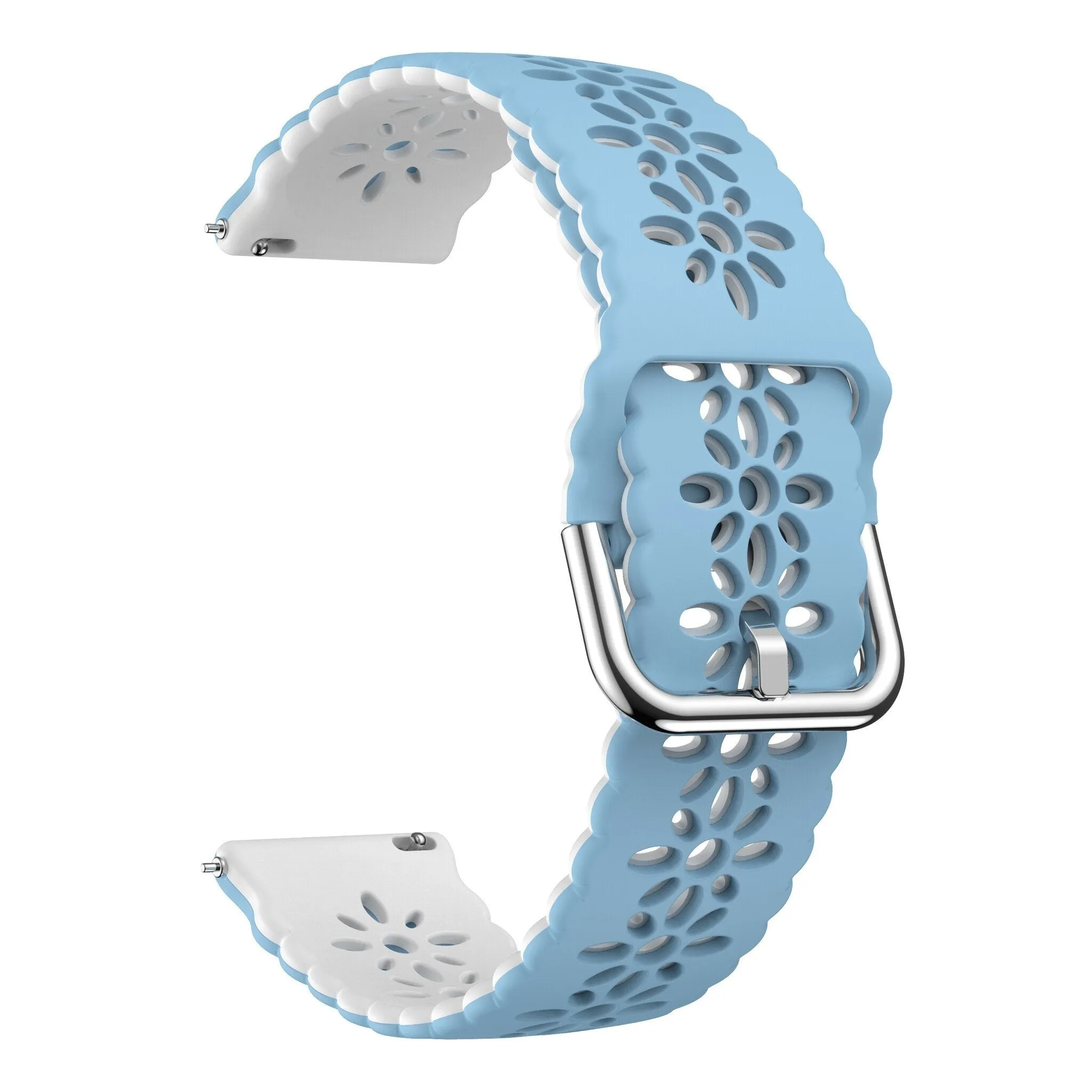 Insta-Worthy Amazfit GTS 2 Silicone Strap Patterned (Light Blue/White)  Today Only!