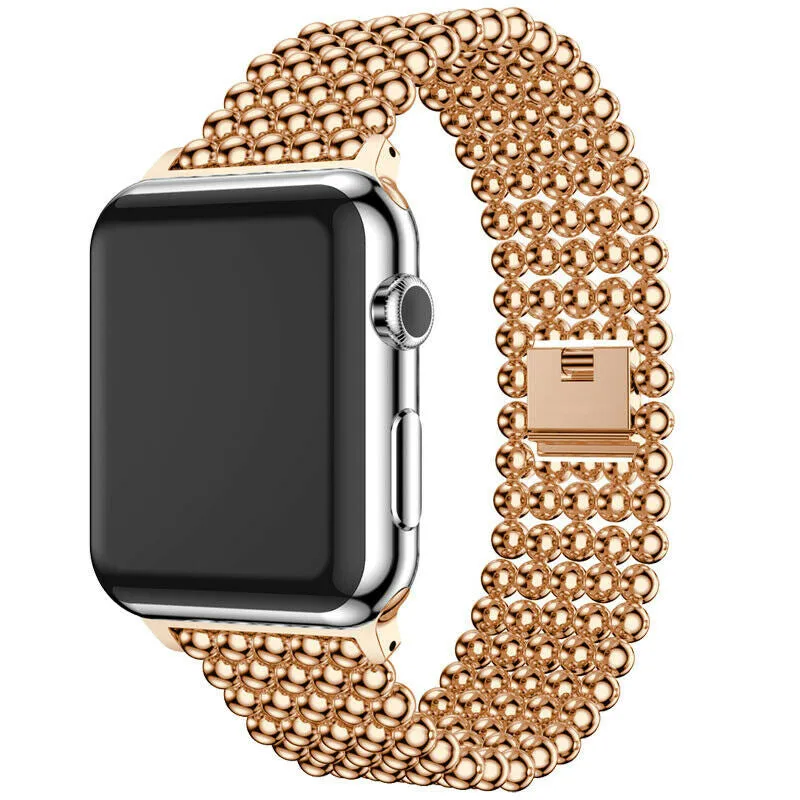 Insta-Worthy Apple Watch Beaded Steel Strap (Rose Gold)  Limited Release!