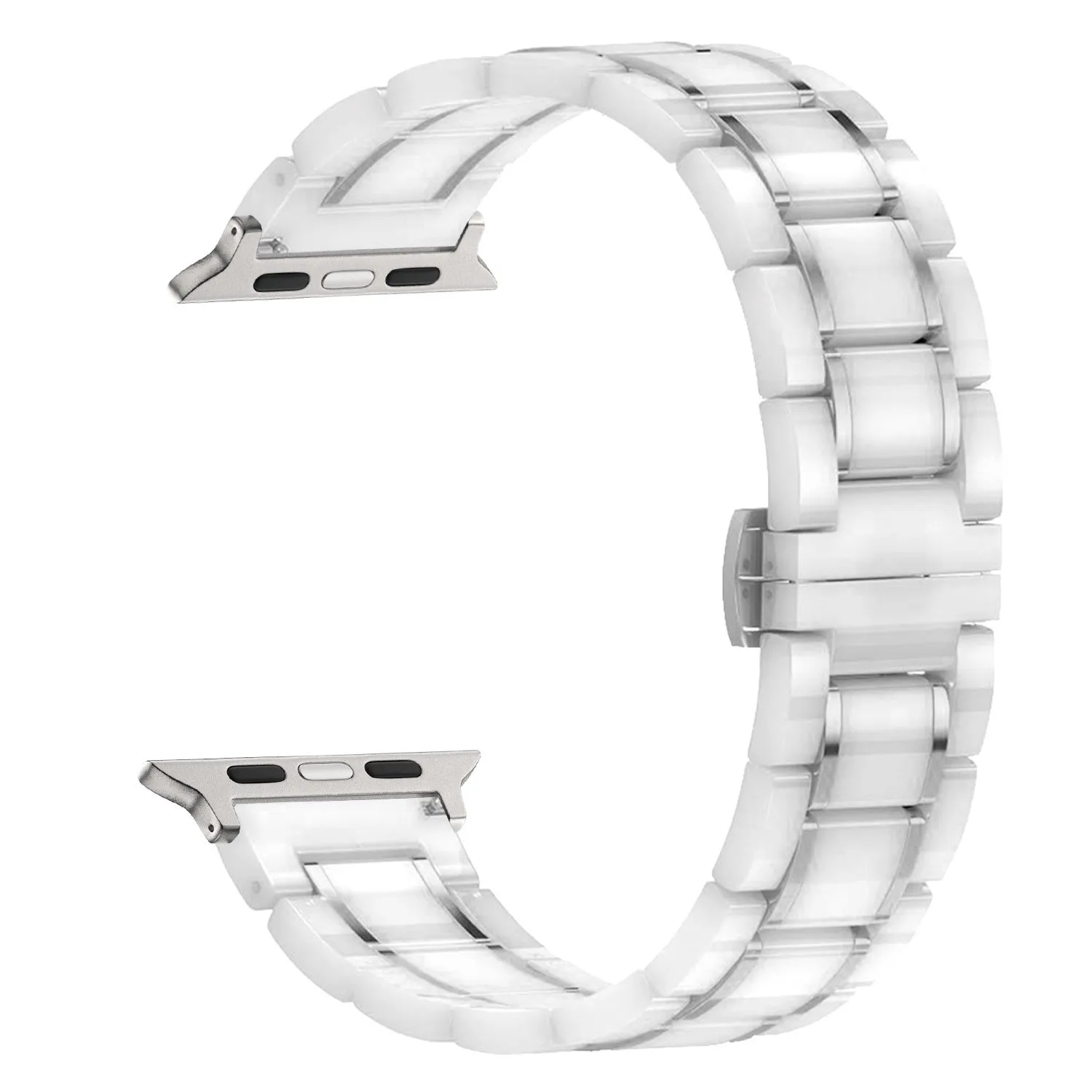 Insta-Worthy Apple Watch Ceramic/Steel Strap (White/Silver)  Limited Availability!