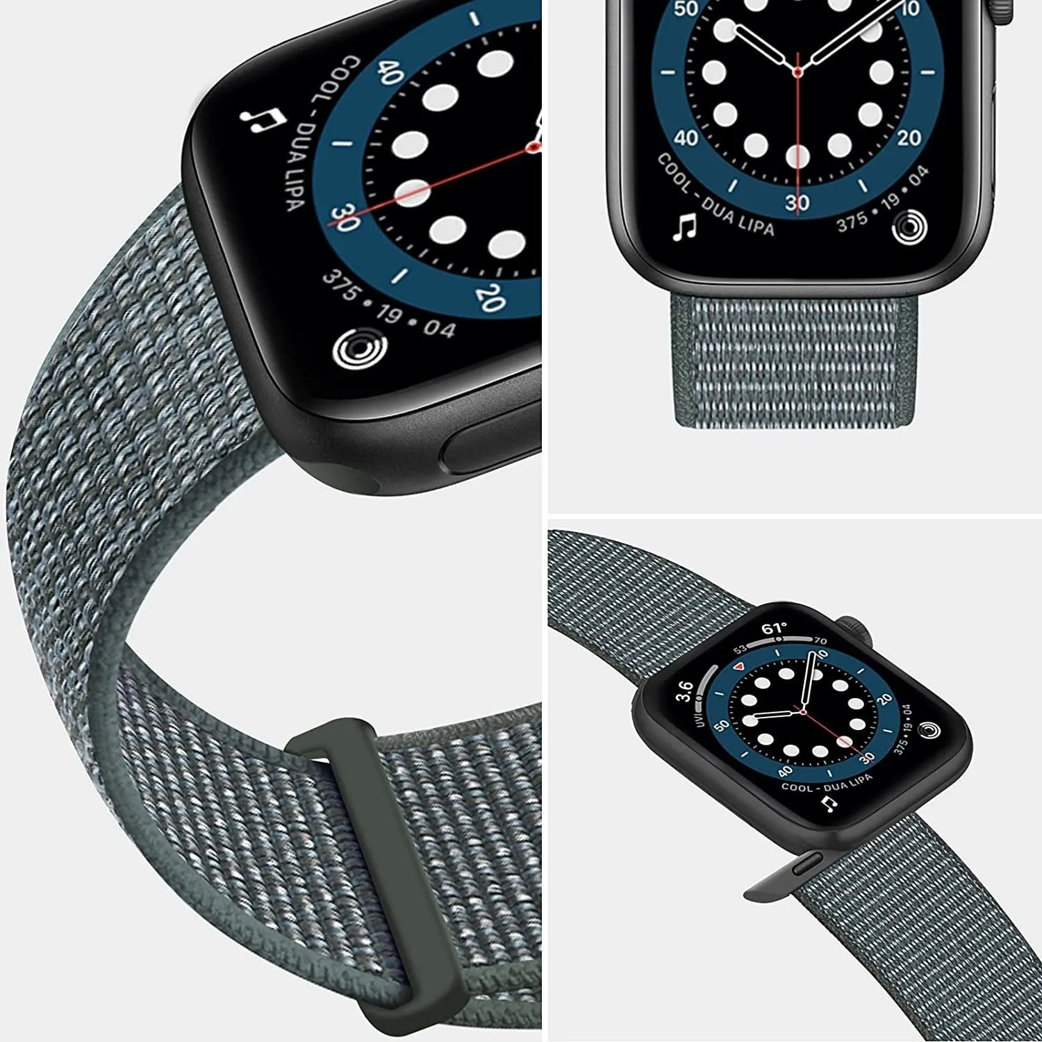 Insta-Worthy Apple Watch Nylon Loop Strap (Grey-Green)  Almost Gone!