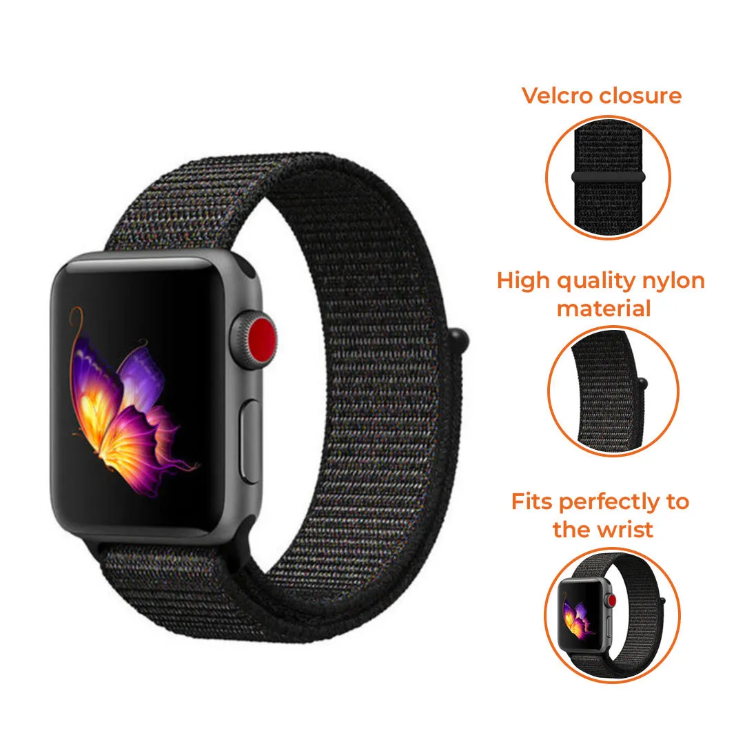 Insta-Worthy Apple Watch Nylon Strap (Black)  Stylish & Comfortable