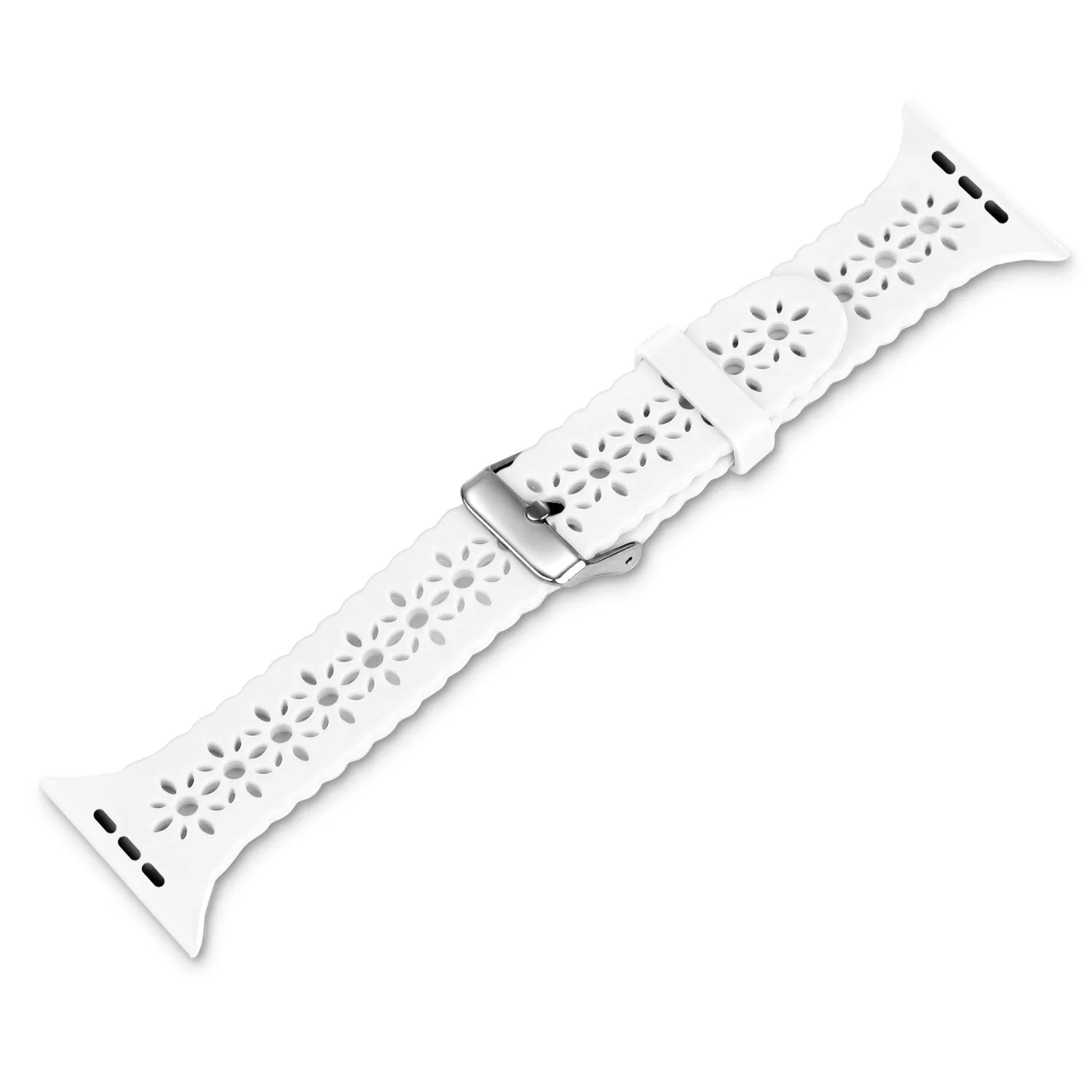 Insta-Worthy Apple Watch Patterned Silicone Strap (White)  Stylish & Comfortable