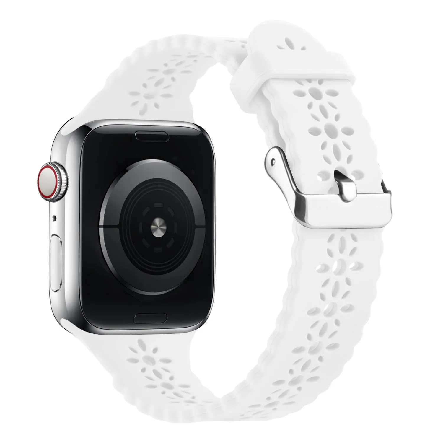 Insta-Worthy Apple Watch Patterned Silicone Strap (White)  Stylish & Comfortable