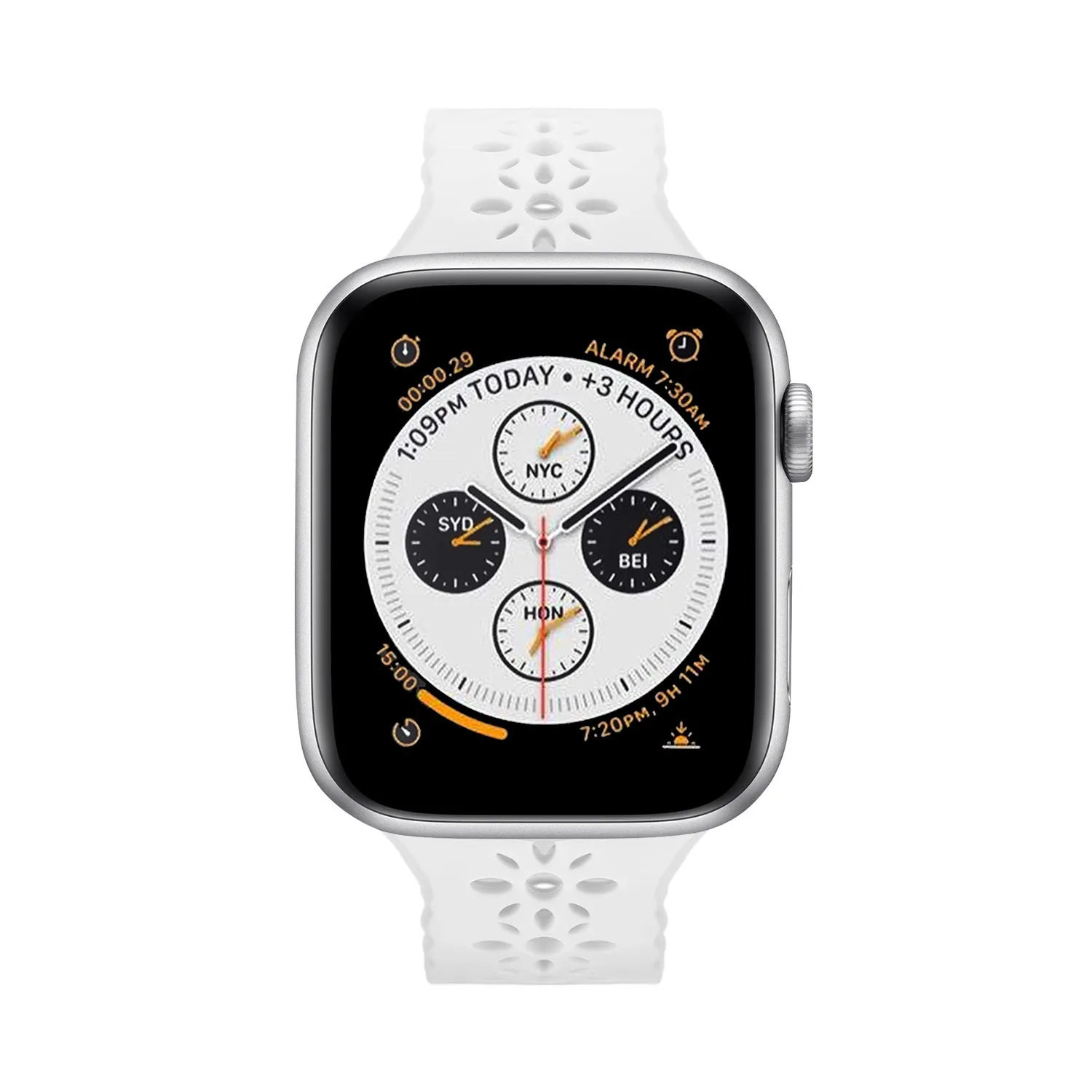 Insta-Worthy Apple Watch Patterned Silicone Strap (White)  Stylish & Comfortable