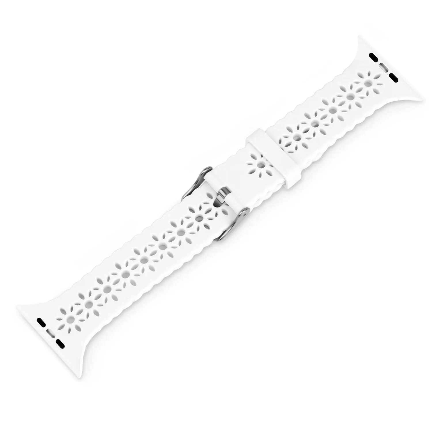 Insta-Worthy Apple Watch Patterned Silicone Strap (White)  Stylish & Comfortable