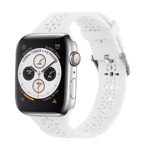 Insta-Worthy Apple Watch Patterned Silicone Strap (White)  Stylish & Comfortable