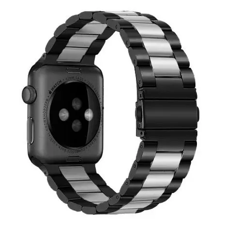 Insta-Worthy Apple Watch Steel Strap (Black/Silver)  Almost Sold Out!