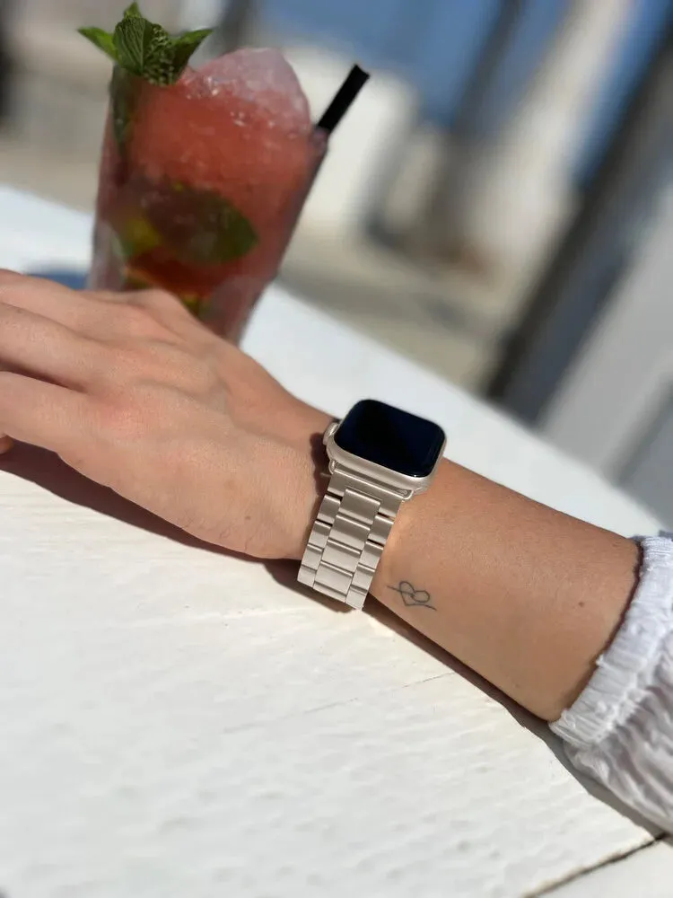 Insta-Worthy Apple Watch Steel Strap (Starlight)  Limited Stock!