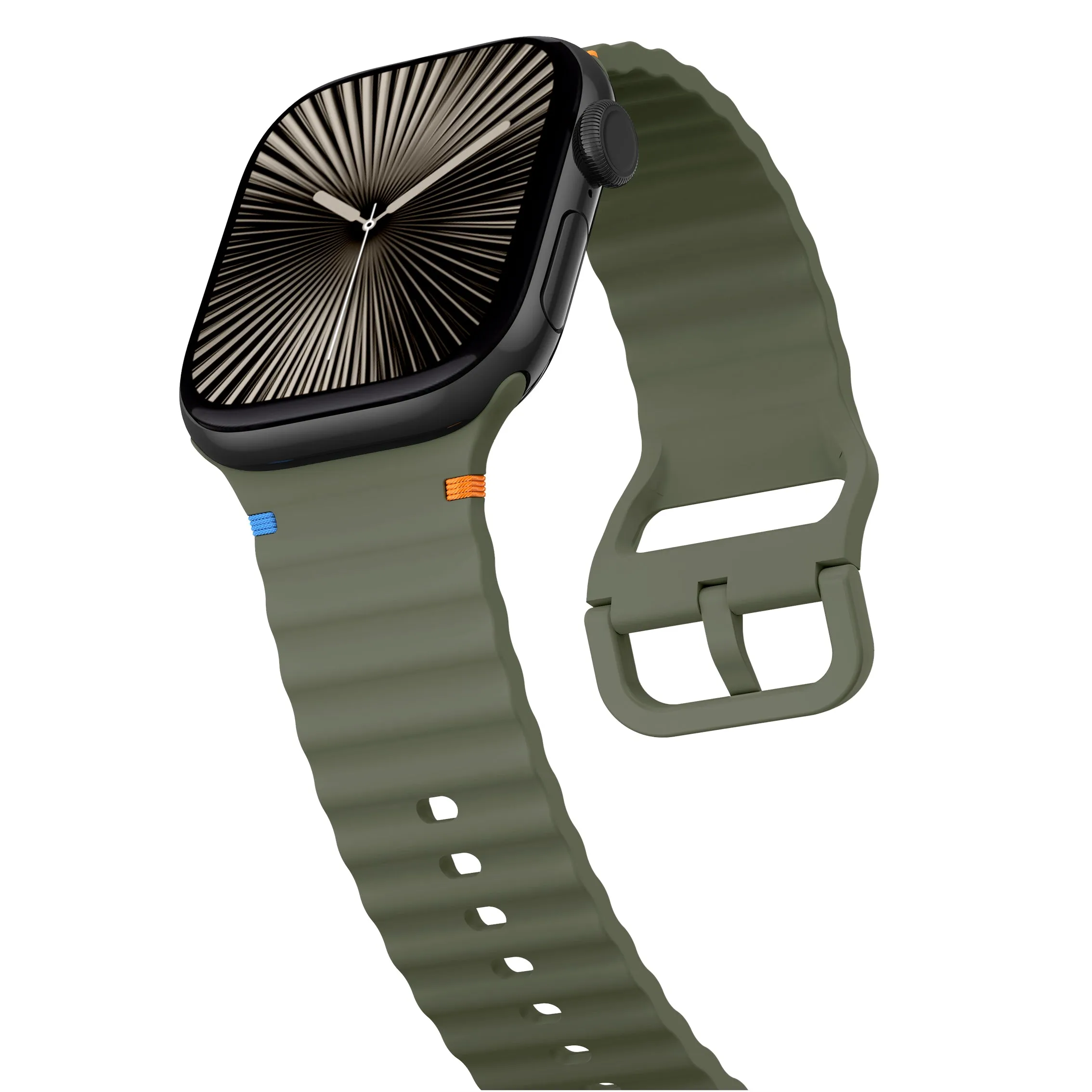 Insta-Worthy Apple Watch Wave Silicone Strap (Dark Green)  Today Only!