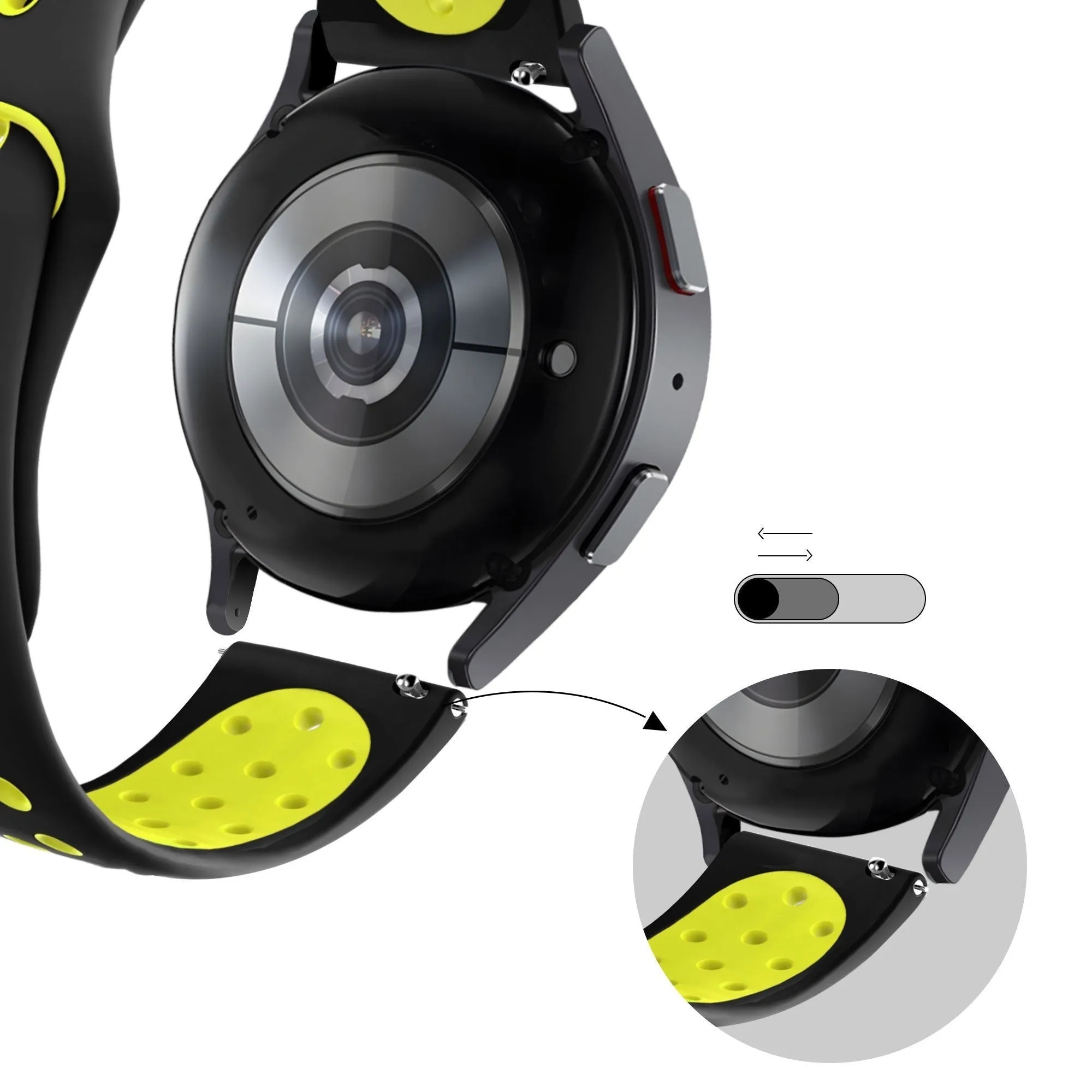 Insta-Worthy Bandz Amazfit GTS 4 (Mini) Sport Strap 'Deluxe' (Black/Yellow)  Last Chance!